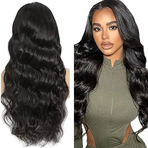 Produktbild: AiPliantfis Echthaar Perücke Body Wave Wig 5x5 Lace Front Wig with Baby Hair 150% Density Pre Plucked Brazilian Remy Hair Free Part Unprocessed Virgin Hair Echthaar Perücke for Women 12 Zoll