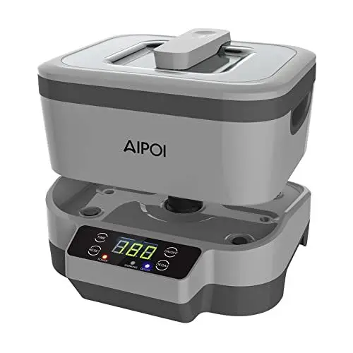 Produktbild: AIPOI Ultraschallreinigungsgerät 1200ML, Ultraschallreiniger mit Gespaltener, Ultraschallbad zur Reinigung für Schmuck, Brillen, Uhren, Zahnprothesen, Geschirr usw, 70W Ultrasonic Cleaner (Grau)