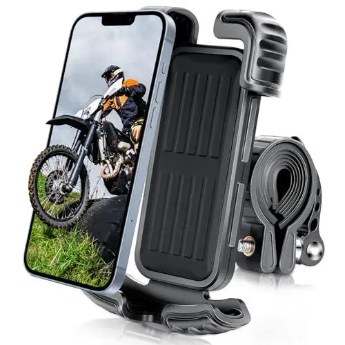 Produktbild: AiQInu Handyhalterung Fahrrad Lenker, Handyhalterung Motorrad, Smartphone Halterung Fahrrad, Phone Holder Bike, Motorrad Zubehör, Universal Lenker Holder für iPhone, Samsung