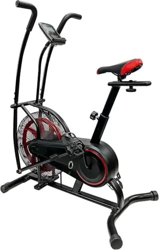 Produktbild: Profi Air Bike mit Luftwiderstand Crosstrainer Fitnessrad Ergometer Fahrrad Heimtrainer 8 Stufen 120 KG belastbar Trainingscomputer App kompatibel (Kinomap)