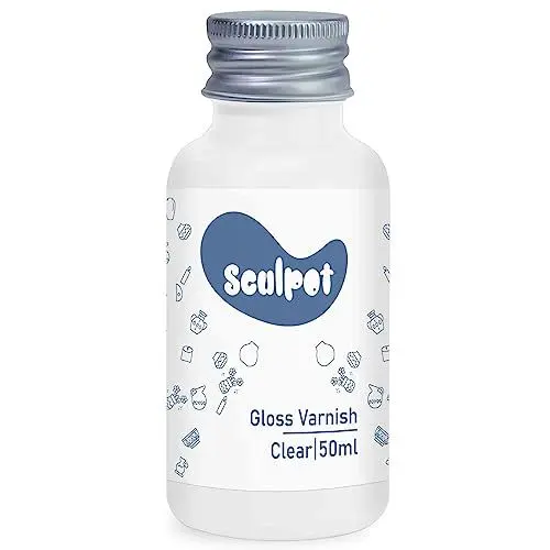 Produktbild: kintsukuroi Air Dry Clay Gloss Varnish, 50ml Gloss Finish Glasur für Ton, Hochglanz & Kratzfest & Wasserfest, Klarlack Entwickelt für Lufttrocknender Ton