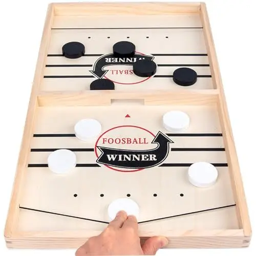 Produktbild: Air Hockey,Tischhockey,Hockey Brettspiel,2in1 Interaktion Tischhockey Katapult,Tabletop Spiele,Schnelles Sling-Puck-Spiel,Eltern-Kind Interaktion Spiel,Airhockey Tisch Kinder,Super Winner(35 * 22.3cm)