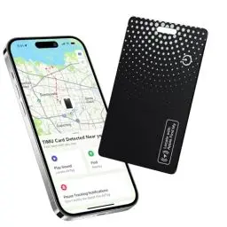 Produktbild: Air Smart Tag Card Funktioniert mit Apple Find My, Wiederaufladbarer Wallet Tracker (nur iOS), Dünne Geldbörsen Tracker Karte IP68 Wasserdicht, Air Tag Karte für Reisekoffer/Geldbeutel/Koffer