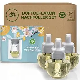 Produktbild: Air Wick Duftölflakon Vorteilspack - Nachfüller Set Sommervergnügen – Life Scents – Duft nach frischen Blüten, Melone & Vanille – 3x19ml Duftöl Set