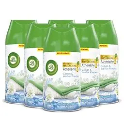 Produktbild: Air Wick Freshmatic Max Raumspray – Nachfüller für den Air Wick Freshmatic Max – Duft: Cotton und Weißer Flieder – 6 x 250 ml Nachfüller