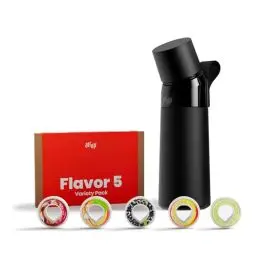Produktbild: air up® Flasche Steel Starter Set Original aus Edelstahl inkl. Pods in 5 Geschmacksrichtungen, zuckerfrei I 480ml Isolierflasche mit Geschmack, hält Wasser 14 Std. kalt I Schwarz