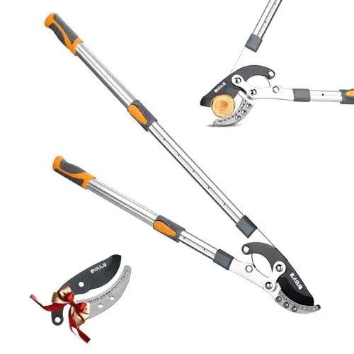 Produktbild: AIRAJ Teleskop-Astschere 70-103CM Mit Teflonbeschichteten SK-5 Stahlklingen,Astschere Mit 6-fach Verstellbarem Design und Rutschfestem Griff, Astschere Teleskop für Äste Bis Zu 5CM Durchmesser