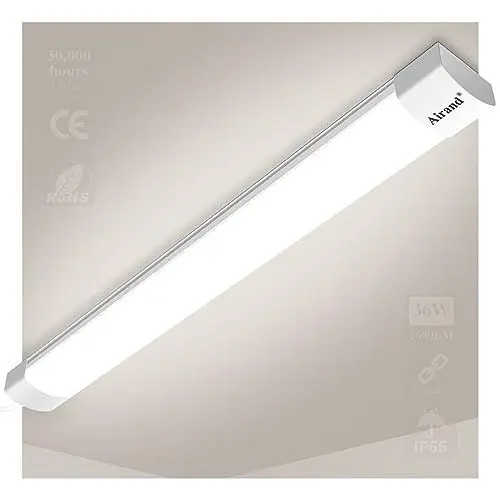Produktbild: Airand Feuchtraumleuchte Led 36W 3600LM 120CM Verknüpfbar Werkstattlampe IP66 Wasserfest Led Röhre Leuchte für Garage Keller Werkstatt Feuchtraum Bad Büro Warenhaus Hobbyraum,Neutralweiß 4000K