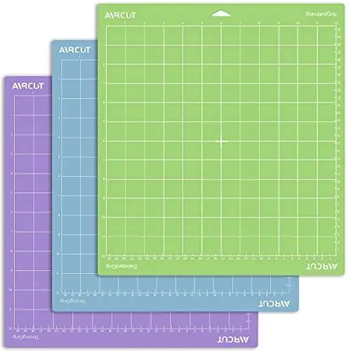 Produktbild: AIRCUT Schneidematte für Cricut Maker/Explore Air 2/Air/One (30,5 x 30,5 cm, StandardGrip, LightGrip, StrongGrip) mehrfache selbstklebende Quilting Cricket Schneidematten Ersatzzubehör für Cricut