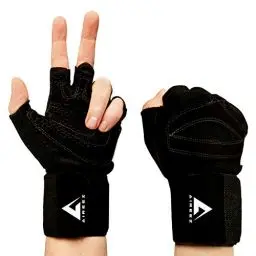Produktbild: Aireez® 2 in 1 Fitness Handschuhe, Trainingshandschuhe, Sporthandschuhe & Handgelenk Bandagen für Damen & Herren | Gewichtheben Pad, Kraftsport, Krafttraining, Crossfit Grips & Gym Training