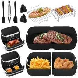 Produktbild: Airfryer Zubehör für Ninja Foodi Flexdrawer AF500EU 10.4 L, 1×10.4L and 2×5.2L Silikonform für Ninja heißluftfritteuse af500de Zubehör, Weiteres Zubehör im Lieferumfang Enthalten