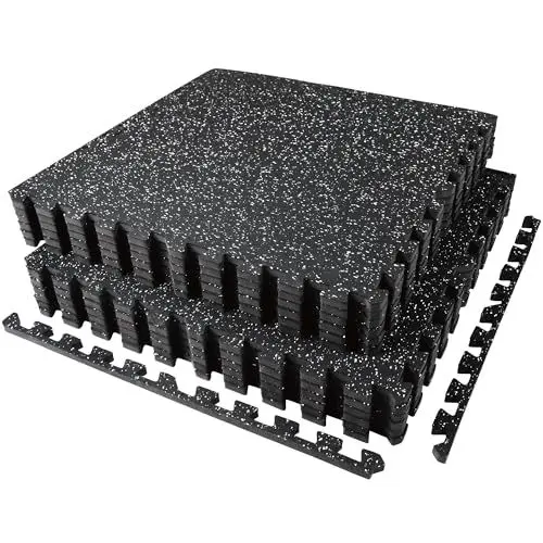 Produktbild: AIRHOP 12 Matten 60x60x1,4cm Extra Dicke robuste Gummierte, rutschfeste Puzzlematte, geeignet für Fitnessstudio und Heimfitness, schwere Trainingsbelastung, bodenschutzmatte Fitness, fitnessmatte