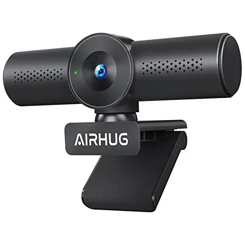 Produktbild: AIRHUG 2K Webcam - Full HD 1080P Mit Zwei Mikrofonen, Sichtschutz Abdeckung, 72° Weitwinkel, USB Plug&Play, Autofokus, Für Online-Meeting, Streaming