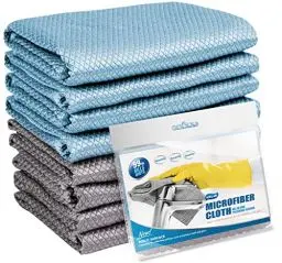 Produktbild: Airlab 8X Mikrofasertücher Putztücher, Nano Streifenfrei Fenstertuch Geschirrtücher, Fishscale Reinigungstücher für Auto, Fenster, Brille, Küche, Glas, Spiegel, Wasserhahn und Bad, 40x30 cm