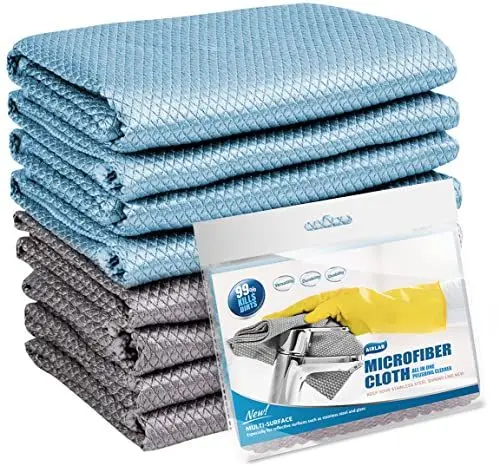 Produktbild: Airlab 8X Mikrofasertücher Putztücher, Nano Streifenfrei Fenstertuch Geschirrtücher, Fishscale Reinigungstücher für Auto, Fenster, Brille, Küche, Glas, Spiegel, Wasserhahn und Bad, 40x30 cm