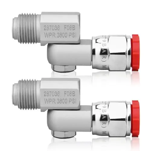 Produktbild: Airless SJG Airless Farbspritzpistole Drehgelenk Kompatibel mit 287036 7/8 Zoll 180 Grad Drehung und Erzielen Sie unvergleichliche Flexibilität beim Lackieren (2 Stück)