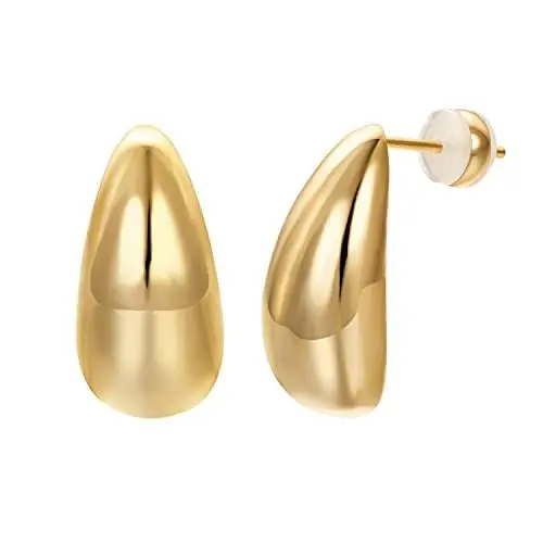 Produktbild: Airokiy Statement Tropfen Ohrringe Gold Hängend 18K Vergoldete Hypoallergene Wasserfest Drop Ohrringe Dupes für Damen