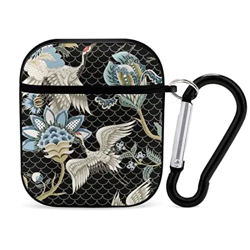 Produktbild: Airpods-Hülle Japanische Ornamentelemente Und Kraniche Airpod Hard Case Cover Kopfhörerhüllen Für Apple Airpods1 Airpods2