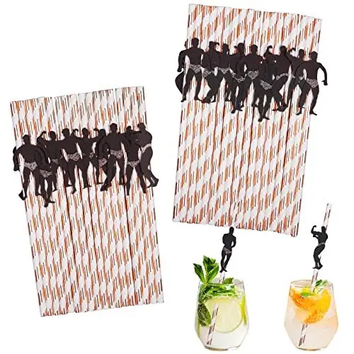 Produktbild: AirSMall 36 Stk Strohhalme JGA,Bachelorette Party Papierstrohhalme Rosagold lustige Trinkhalme Umweltfreundlich Cocktail Strohhalme für Junggesellinnenabschied Bride to be geschenk Mädelsabend