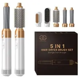 Produktbild: Airstyler 5-in-1 Lockenstab, Golden Goods Hairstyler Set mit Warmluftbürste, Glättbürste, 1000W Haartrockner, Geben Sie Volumen, Glätten, Locken und Föhnen, Rundbürstenföhn