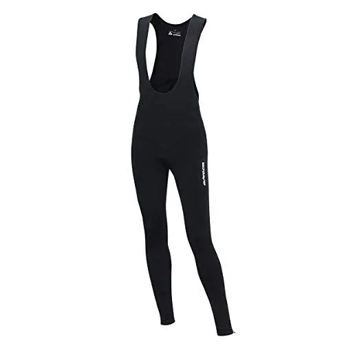 Produktbild: Airtracks Herren Winter Thermo Fahrradhose Lang mit Trägern Pro Trägerhose Fahrrad Hose Radhose Radlerhose Gepolstert Warm - schwarz - M