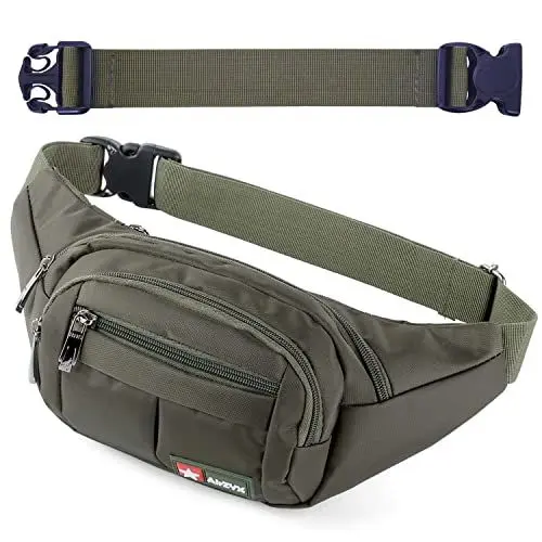 Produktbild: AirZyx wasserdichte Bauchtasche Geeignet für Reise, Sport & alle Outdoor Aktivitäten, Hüfttasche für Damen und Herren, Bauchtasche Wasserdicht Hüfttaschen für Running … Olive-erweitern