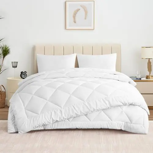 Produktbild: Aisbo Bettdecke 135x200 4 Jahreszeiten - Sommer Winter Bettdecke zum Knöpfen 2teilig Set 135x200cm, dünne leicht 150gsm Sommerdecke und 300gsm Ganzjahresdecke, Vierjahreszeiten Duvet Steppdecke