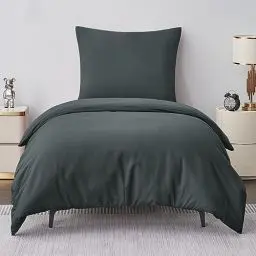 Produktbild: Aisbo Bettwäsche 135x200 2teilig Grau - Bettbezug 135x200cm 2 teilig mit Kissenbezug, Bettwäsche Set Mikrofaser 2tlg mit Reißverschluss, weich und bügelfrei