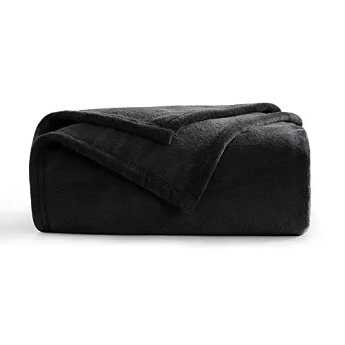 Produktbild: Aisbo Kuscheldecke Flauschig Decke Schwarz - Fleecedecke Warme Sofa Decke für Winter, Kuschlige Wohndecke Kinder Weich als Wohnzimmer, Blanket 130x150 cm Klein Couchdecke