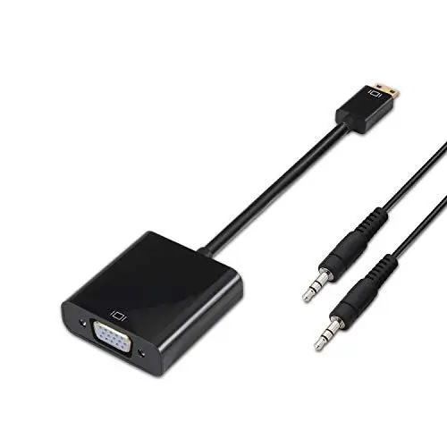 Produktbild: AISENS A122 – 0127 – Konverter (Mini HDMI auf SVGA und Audio Jack 3.5, 10 cm + 1 m) schwarz