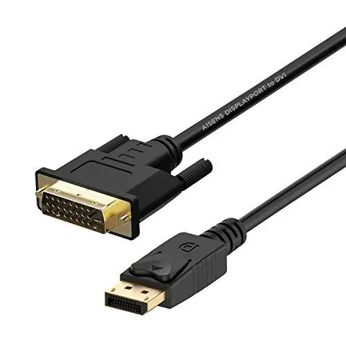 Produktbild: AISENS - A125-0366 Konverterkabel Displayport auf DVI, DP Stecker auf DVI Stecker, Schwarz, 2,0 m