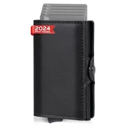 Produktbild: AISIR Wallet, Slim Wallet, Geldbörse Herren, Mini Geldbeutel Herren und Damen mit RFID, Geldbeutel Herren, Slim Wallet mit Münzfach（schwarz）