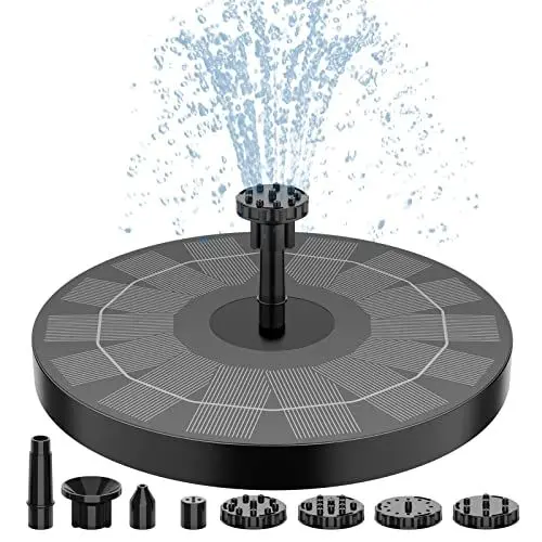 Produktbild: AISITIN Solar Springbrunnen Upgrade, 2,5W 160mm Solarbrunnen Solar Teichpumpe Outdoor Wasserpumpe Solar Schwimmender Fontäne Pumpe mit 6 Fontänenstile für Garten, Vogel-Bad, Fisch-Behälter