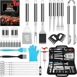 Produktbild: AISITIN 35er BBQ Grill Zubehör, Grillbesteck Tool Set Grill Set mit Grillmatte, Vatertagsgeschenk, Hochwertiger Edelstahl für Garten und Camping, Grillzubehör BBQ für Männer und Frauen Ink. Koffer