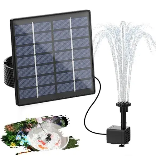Produktbild: AISITIN Solar Springbrunnen, 2024 Upgrade DIY Solarbrunnen Solarwasserbrunnen, Solar Teichpumpe Solar Fontäne Pumpe Solar-Schwimmbrunnenpumpe mit 6 Fontänenstile für Wasserspiel