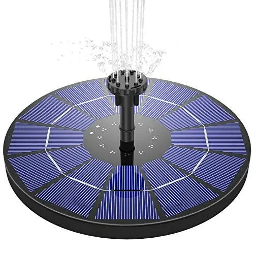 Produktbild: AISITIN 3,5W Solar Springbrunnen Solar Teichpumpe mit Solar Panel Eingebaute Batterie Wasserpumpe Solar Schwimmender Fontäne Pumpe mit 6 Fontänenstile für Garten, Vogel-Bad,Teich,Fisch-Behälter