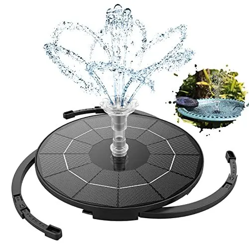 Produktbild: AISITIN Solar Springbrunnen mit 3.5W DIY Abnehmbares Sonnenkollektor, Solar Teichpumpe Upgrade, Runden Solarbrunnen mit 8 Fontänenstile für Gartenteich,Vogelbad,DIY Wasserspiel,Fisch Tank