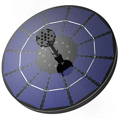 Produktbild: AISITIN Solarbrunnen für Draussen 3,5W, Solar Springbrunnen für Außen Eingebaute 1500 mAh Akku Teichpumpe Solar mit 10 Effekte Schwimmender Fontäne Pumpe mit 4 Stützstangen für Garten/Vogelbad/Teich