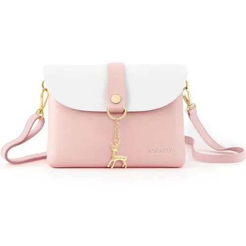 Produktbild: AISPARKY Handtasche Teenager Mädchen Geldbörse Crossbody Leder kleine Geldbörse Geldbeutel PU Tasche Geschenke für Kinder Mädchen Kleinkinder mit Strap Strap