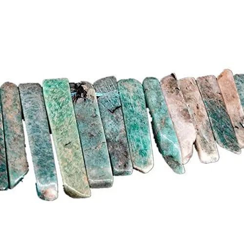 Produktbild: Natürliche Tianhe Stein Kristall Punkte Perlen unregelmäßigen flachen Streifen lose Stick Perlen Edelstein für Schmuck machen Heilung Kristall poliert/rohe Quarz Top gebohrt
