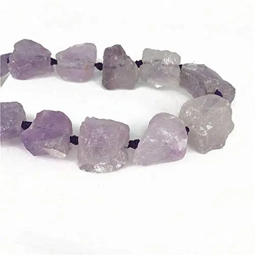 Produktbild: Natürliche unregelmäßige rohe Steine grobe Steinkristalle lose Perlen, 20-30mm gebohrt Edelstein für DIY Halskette Armband Schmuck machen