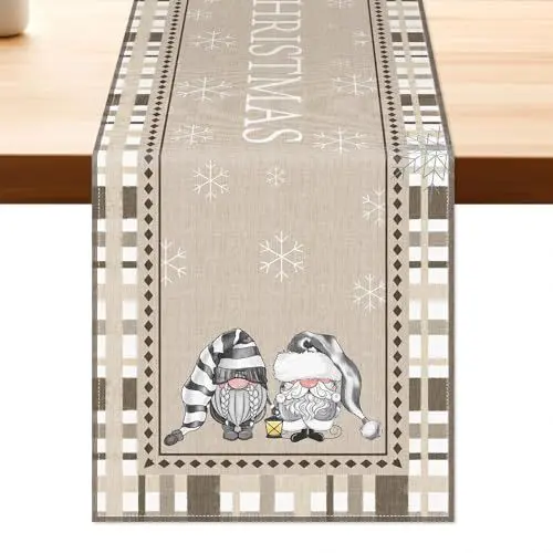 Produktbild: Aitsit Weihnachten Wichtel Tischläufer Weihnachtsdeko Winter Wasserabweisend Modern Weihnachtstischläufer Für Drinnen Und Draußen Party Küche Esstisch Dekoration 40×180cm (Weihnachten Wichtel)