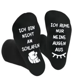 Produktbild: Aitsite Lustige Socken, Geburtstag Socken Geschenke, Socken mit Spruch ICH BIN NICHT AM SCHLAFEN,ICH RUHE NUR MEINE AUGEN AUS für Geschenke Männer Papa Opa
