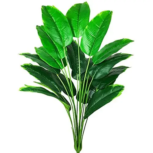 Produktbild: AIVORIUY Künstliche Pflanze Palmblätter Busch Banane Baum Faux Paradiesvogel Tropische Blätter Grün Gefälschte Palm Kunststoff Palme 80 cm Groß Dschungel Party Palmblatt Zimmerpflanze Dekorationen