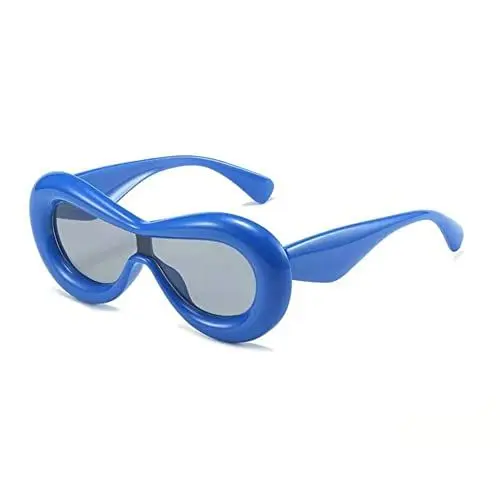 Produktbild: Aiweijia Y2k Männer Frauen Übergröße Retro Oval Sonnenbrille,UV400 Schutz Dicker Rahmen Katzenauge Sonnenbrillen