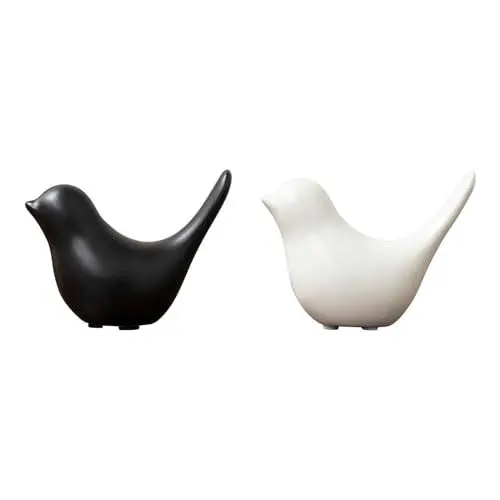 Produktbild: AIYONG 2 Stück Keramik Vogel, Moderne Vogel Skulpturen, Minimalistischer Kleintier Vogel Keramik Statuen Heim Deko für Kunsthandwerk, Hochzeitsgeschenke, Weihnachtsfeiern