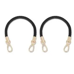 Produktbild: AIYONG 2 Stück Taschengriff Ersatzriemen, 40cm PU Leder Schultergurt Zubehör, Kurzer Taschenriemen Mit Karabinerverschluss Für Achseltasche Umhängetasche Handtasche, Schwarz