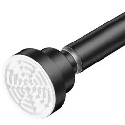 Produktbild: AIZESI Duschstange Gardinenstange ohne Bohren 76-160CM,Teleskopstange Klemmstange Duschvorhangstange Geeignet für Badezimmer, Fenster, Kleiderschrank,1 Stück Schwarz (Durchmesser 22mm) Shower Rod