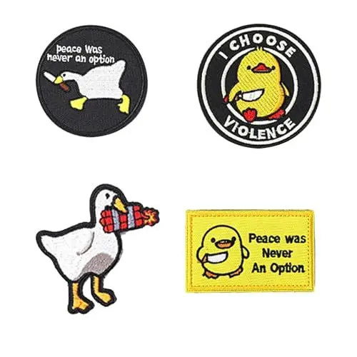 Produktbild: AIZHAZHA 4 Stück Patches Klett, Klett Patch Lustig, Süße Tier Velcro Patch Ente, Lustige Patches Klett Aufnäher Ente für Rucksack, Hundegeschirr, Kleidung, Hüte, Jacken