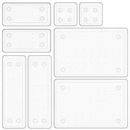 Produktbild: AJOXEL Schubladen Organizer, 8 Stück Schminktisch Organizer für Schublade mit 4 Größen, Schreibtisch Schubladen Ordnungssystem, Kunststoff Makeup Organizers, für Kosmetik,Küche, Badezimmer, Büro